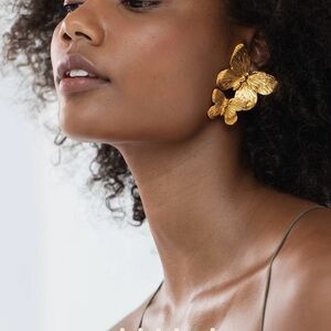 Jennifer Behr Gold Butterfly Earrings